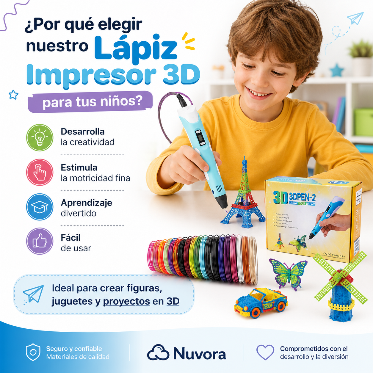 Lapiz Impresora 3D NuvoraKids