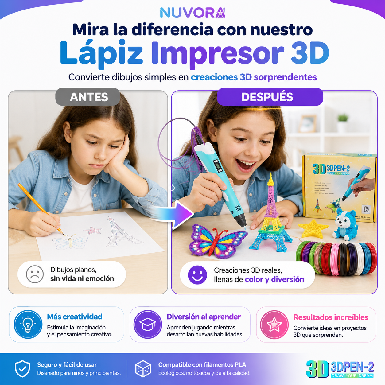 Lapiz Impresora 3D NuvoraKids